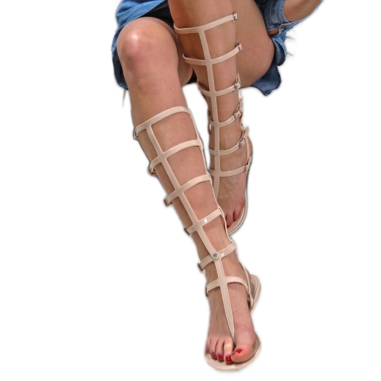 Lu Boo Beige Sandaler High Romans Japanese Harona
