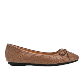 Kaiden beige flätade ballerinor