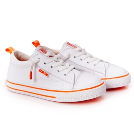 Barns ekoläder-sneakers Big Star HH374036 Vit-Orange