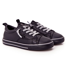 Barnens ekoläder Big Star HH374038 svarta sneakers