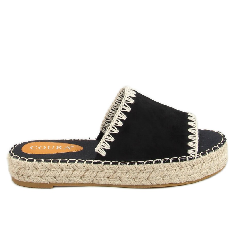 Svarta damas espadriller svart 6095 Svart beige