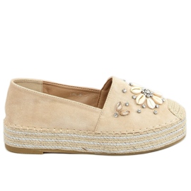 Beige espadriller med skal 2798 Beige