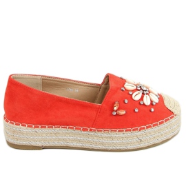 Orange espadriller med skal 2798 Orange