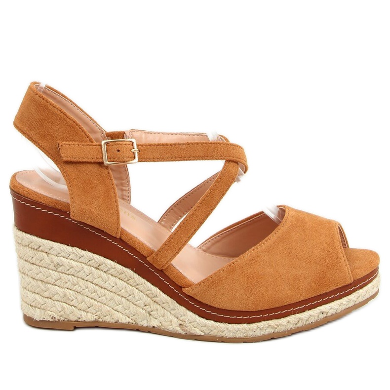 Öppen tå kamel FG19 Camel espadrilles brun
