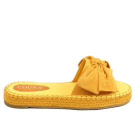 Tofflor espadriller med rosett honung 266 Gul