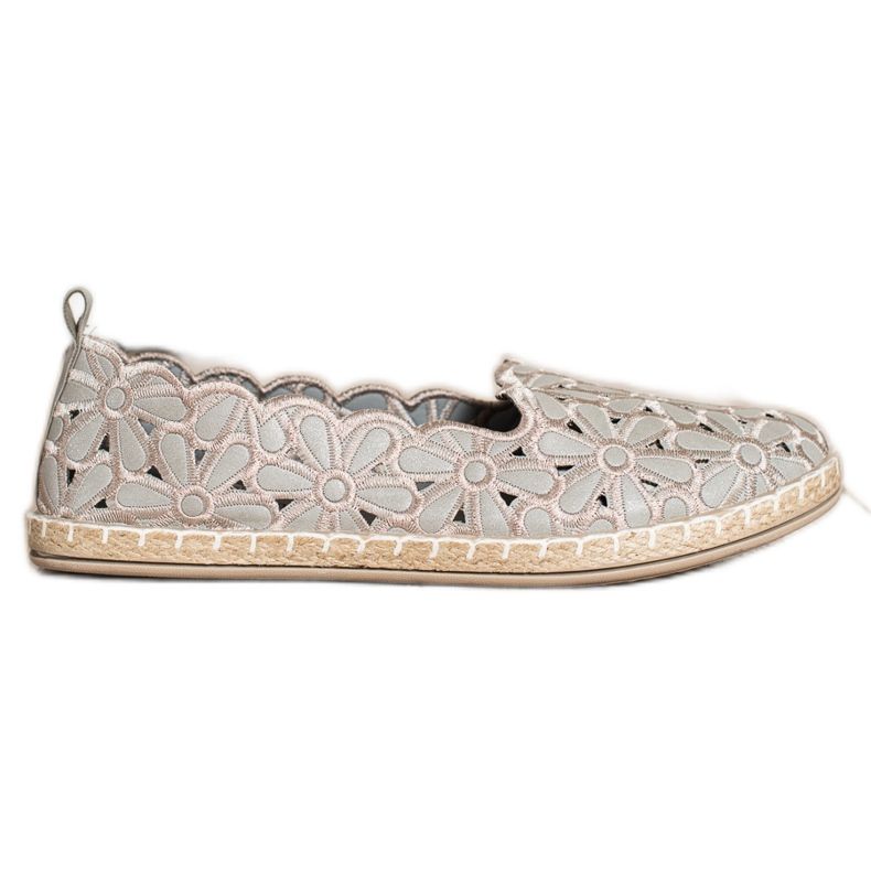 SHELOVET Espadriller med blommönster beige
