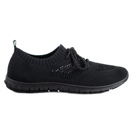 SHELOVET Svarta openwork sneakers