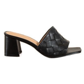 SHELOVET Svarta quiltade tofflor för kvinnor