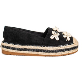 Seastar Espadriller med skal svart