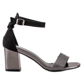 Sandaler med rosett VINCEZA svart grå