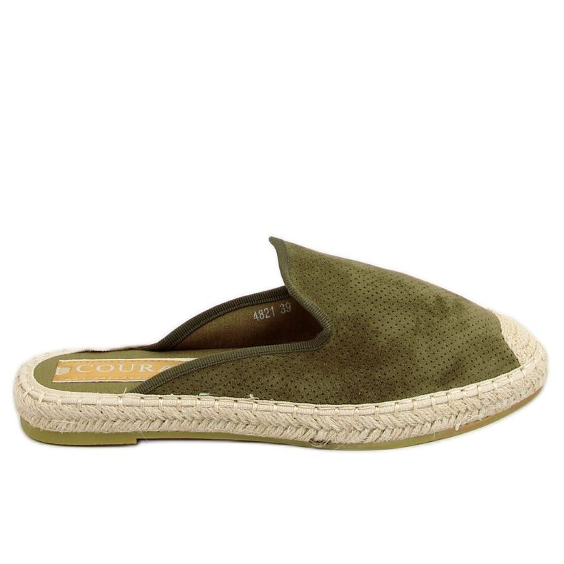 Gröna 4821 Gröna espadrilles tofflor för kvinnor
