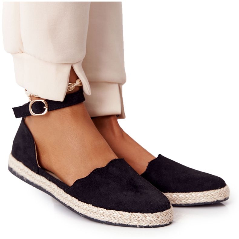 S.Barski Mocka Espadrilles On The Straw Sole S. Bararski Black svart