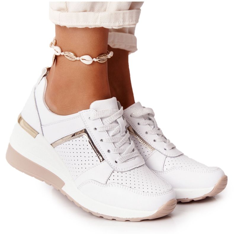 Leather Wedge Sneakers S.Barski White vit