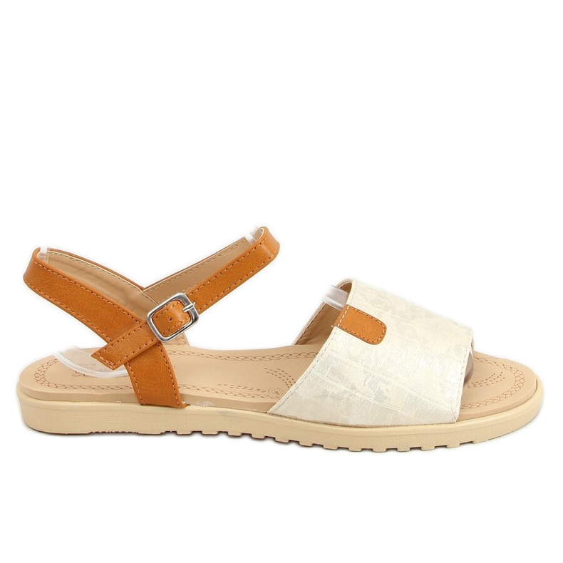 Gyllene sandaler för kvinnor PT-2R26 guld brun