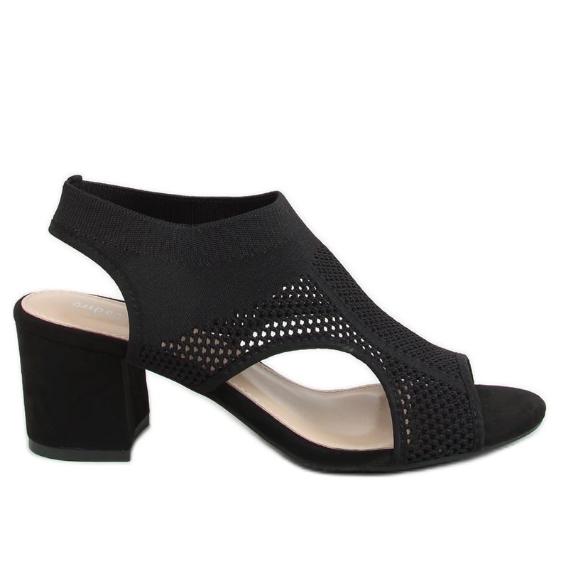 Svart 8044 Svarta högklackade sandaler