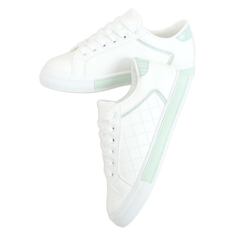 Kvinnors vita och blå sneakers A88-86 Blå