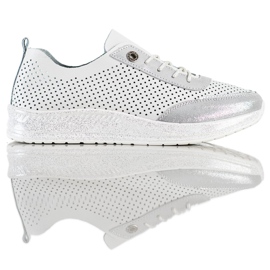 Goodin Vit och silver läder sneakers