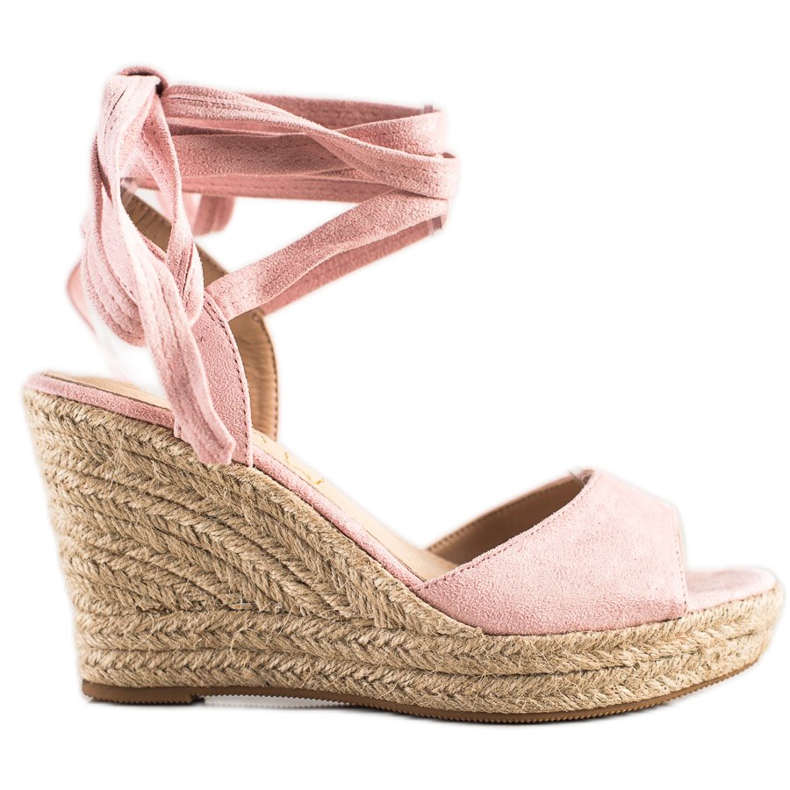 Sabatina Knutna sandaler på kilen rosa