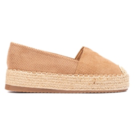 SHELOVET Espadriller på plattformen beige