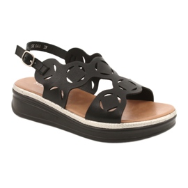 Sergio Leone Kvinnors Eco-Skick Sandals Black SK041 svart