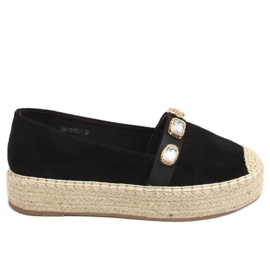 Espadriller med stenar svart 100-131-SC-1 Svart