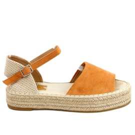 Espadrilles kamel med öppen tå A663-ESP-1 kamel beige brun