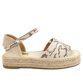 Öppen tå Espadrilles A663-ESP-1 Orm beige