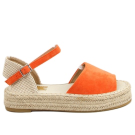 Orange espadriller med öppen tå A663-ESP-1 Orange beige