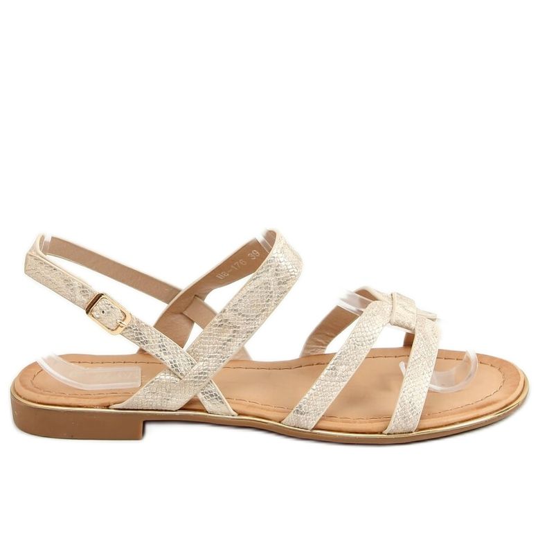 Guld damsandaler H8-176 Guld gyllene