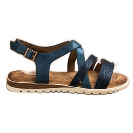 Evento Blå sandaler med ekoläder