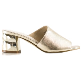 Goodin Tofflor med dekorativ häl gyllene