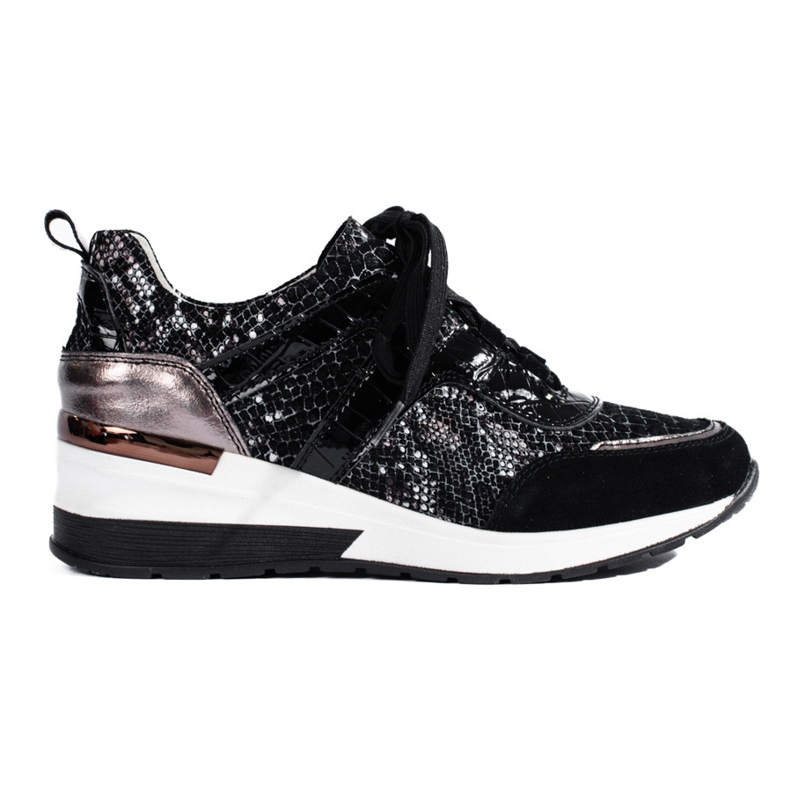 Goodin Snake Print Leather Sneakers svart