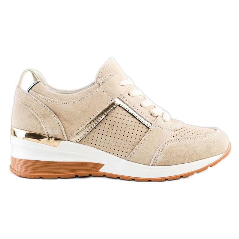 Goodin Beige lädersneakers