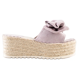 SHELOVET Tofflor På Plattformen Med En Rosett violett