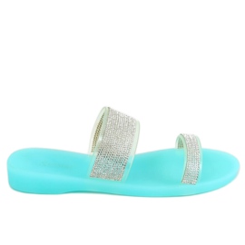 Blå silikon flip-flops BG51 Blå silver-