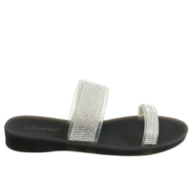 Svarta silikon flip-flops BG51 Svart silver-