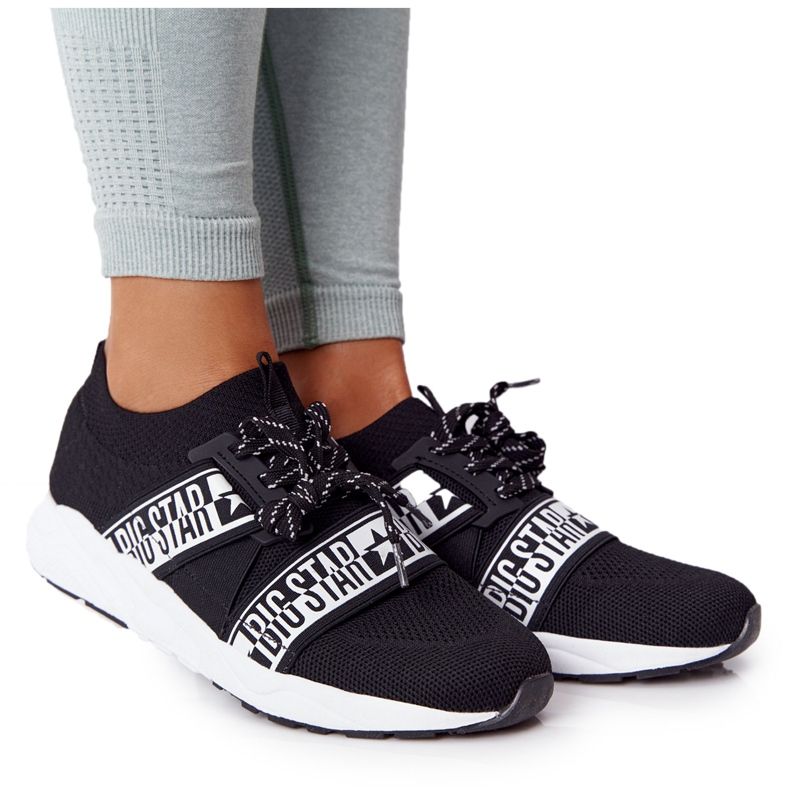 Kvinnors sportskor Memory Foam Big Star HH274359 Svart vit