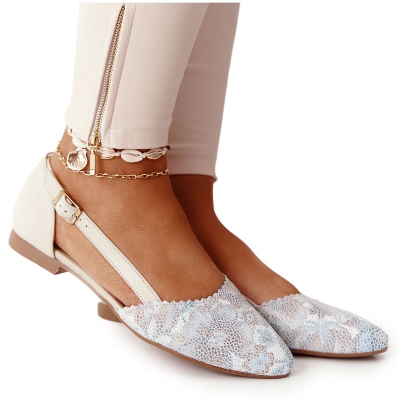 Läder Maciejka 4972A-04 Beige ballerinor