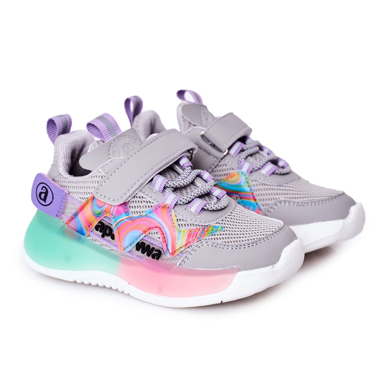 Apawwa Barnsportskor Sneakers Grå Jump Jump mångfärgad