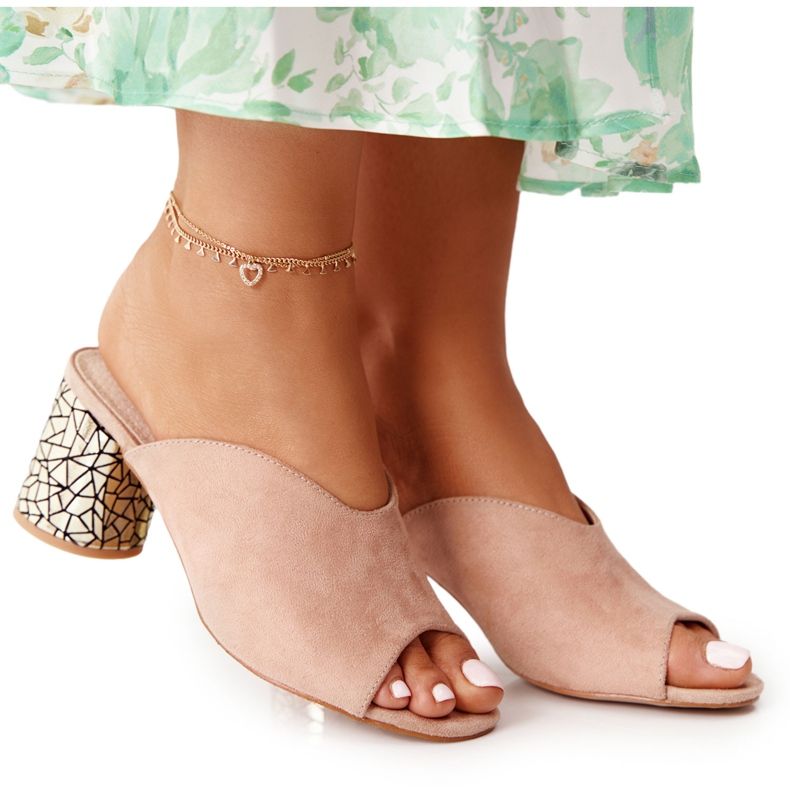 Mockhöga klackar S.Barski C420-15 Beige