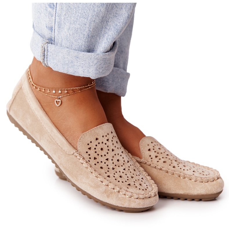 Loafers i mocka för kvinnor Beige Molly