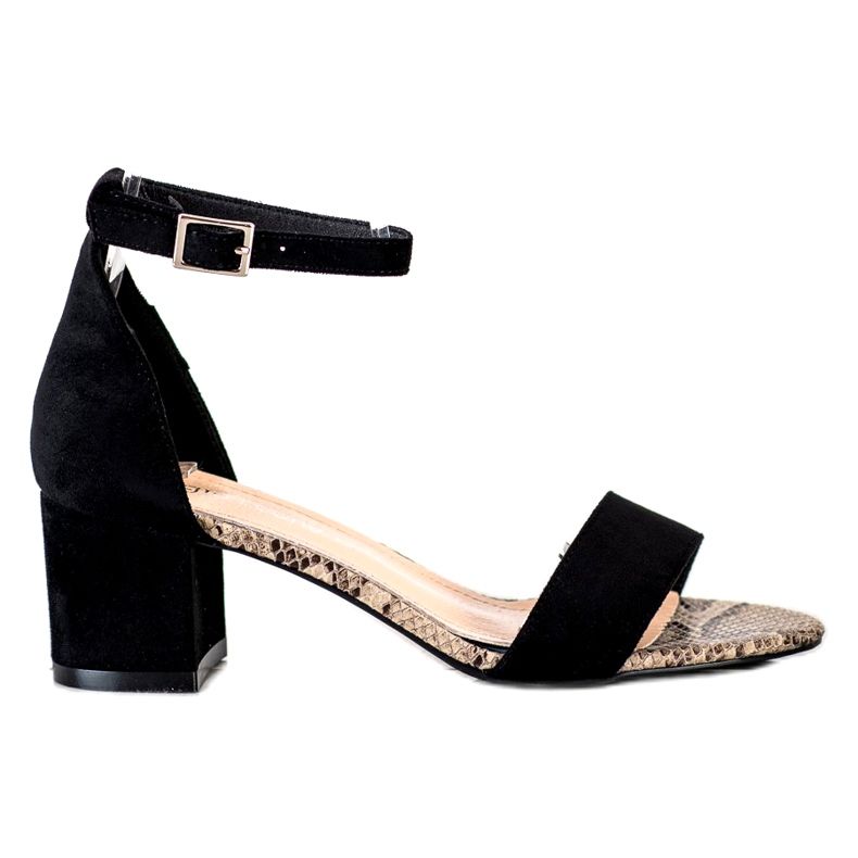 Sandaler på låg stolpe Sergio Leone SK839 beige brun svart