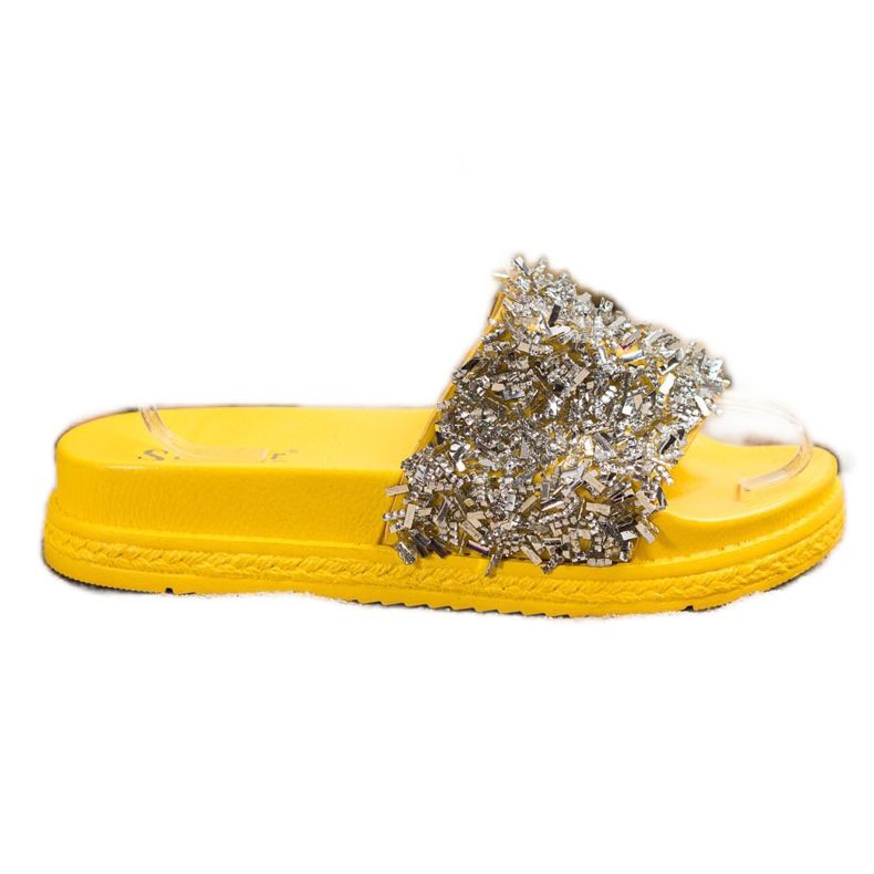 Seastar Mode tofflor i kristall silver-