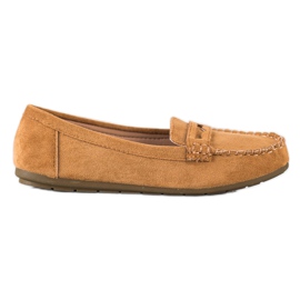 Super Me Loafers i kamelmocka brun