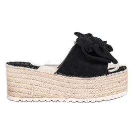 SHELOVET Tofflor På Plattformen Med En Rosett svart