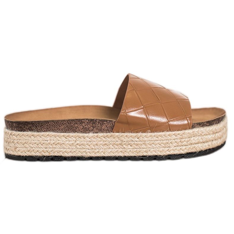 SHELOVET Plattformsflipflops brun