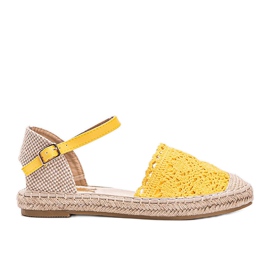 Gula espadriller med baby spets