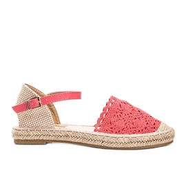 Röda espadriller med baby spets
