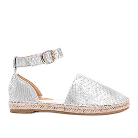 Silver espadriller i Jordan ormskinnsmönster