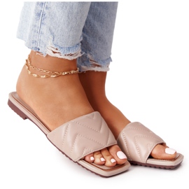 S.Barski Läder tofflor med Quilting S. Barski 331-42 Cappuccino beige